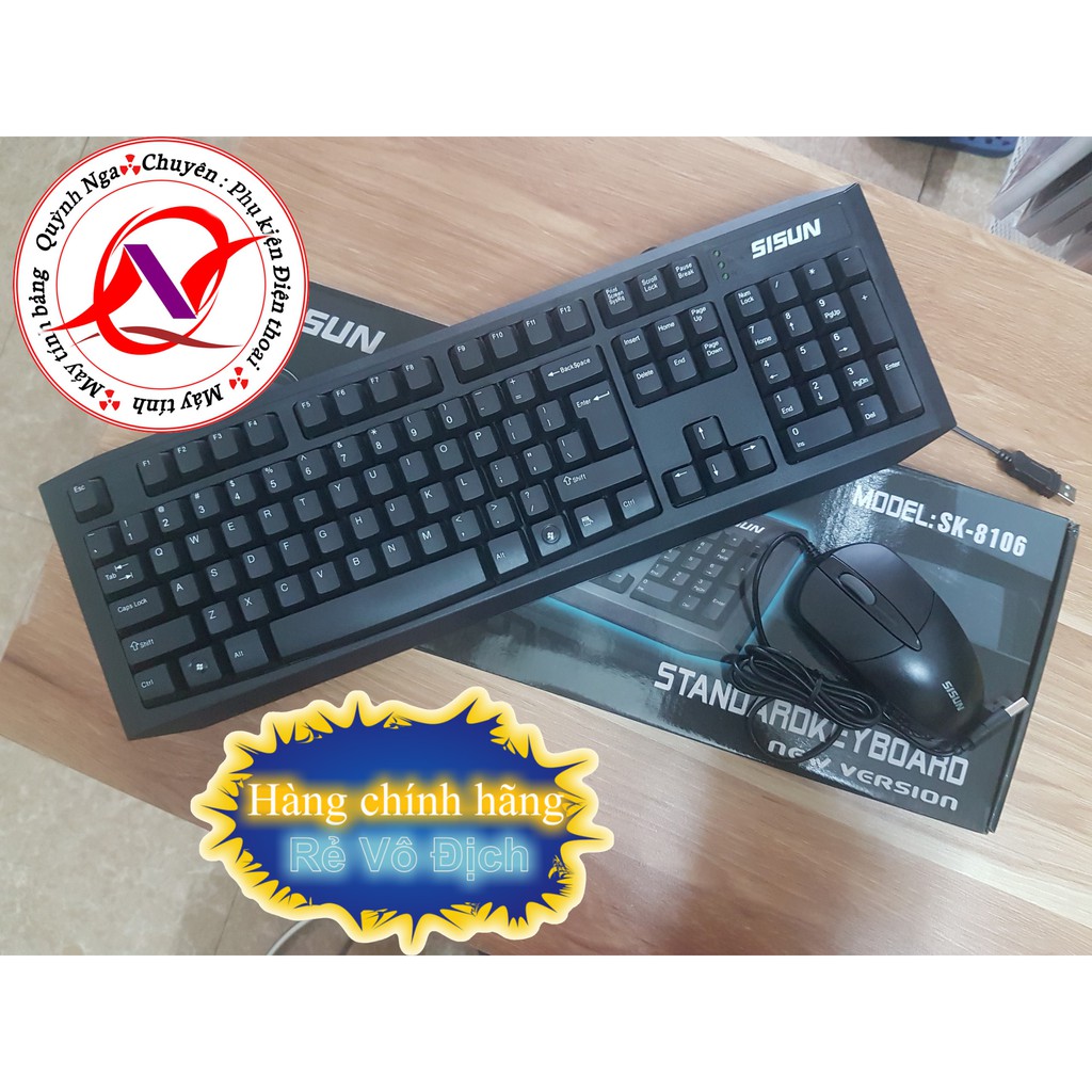 Bộ Bàn phím & Chuột Sisun (SS201+Sk8106) ( Bảo hành 12 tháng )