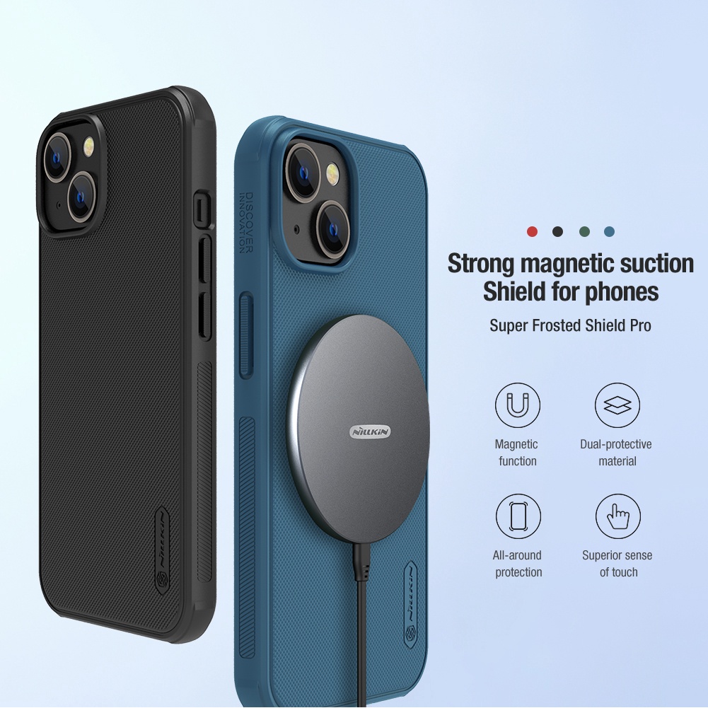 Ốp điện thoại NILLKIN TPU PC siêu mỏng nhám mặt từ tính chống sốc chống bám vân tay thích hợp cho iPhone 14 Plus