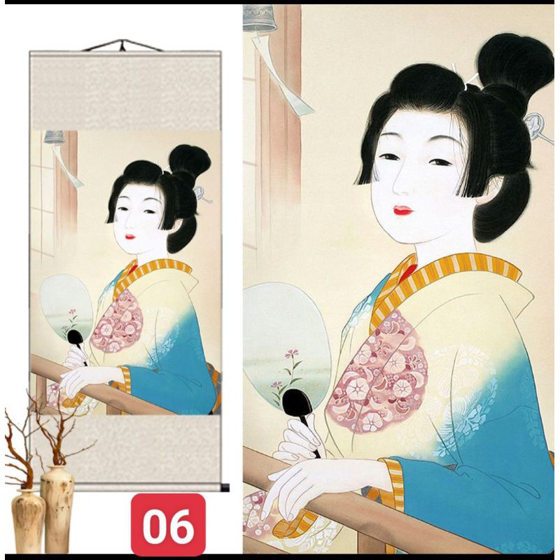 Tranh treo trang trí nhà hàng phong cách Nhật Bản/Tranh Geisha Nhật Bản/Geisha