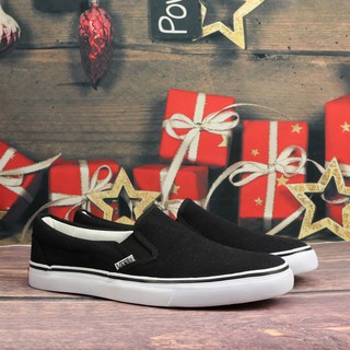 Giày slipon đen nam cổ thấp