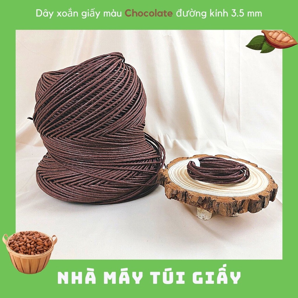 [RẺ NHẤT]  SET 2KG DÂY THỪNG GIẤY KRAFT MÀU CHOCOLATE