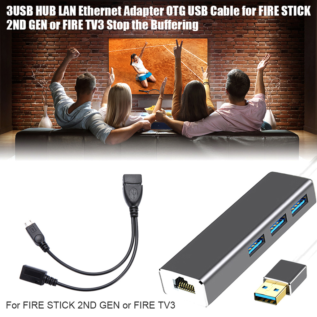 Bộ Chia 3 Cổng Usb Otg Tiện Dụng Cho Amazon Fire Gen 2 / 3 / 4