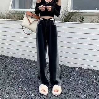 Quần jeans ống xuông loang qc hai bên - ảnh thật + video
