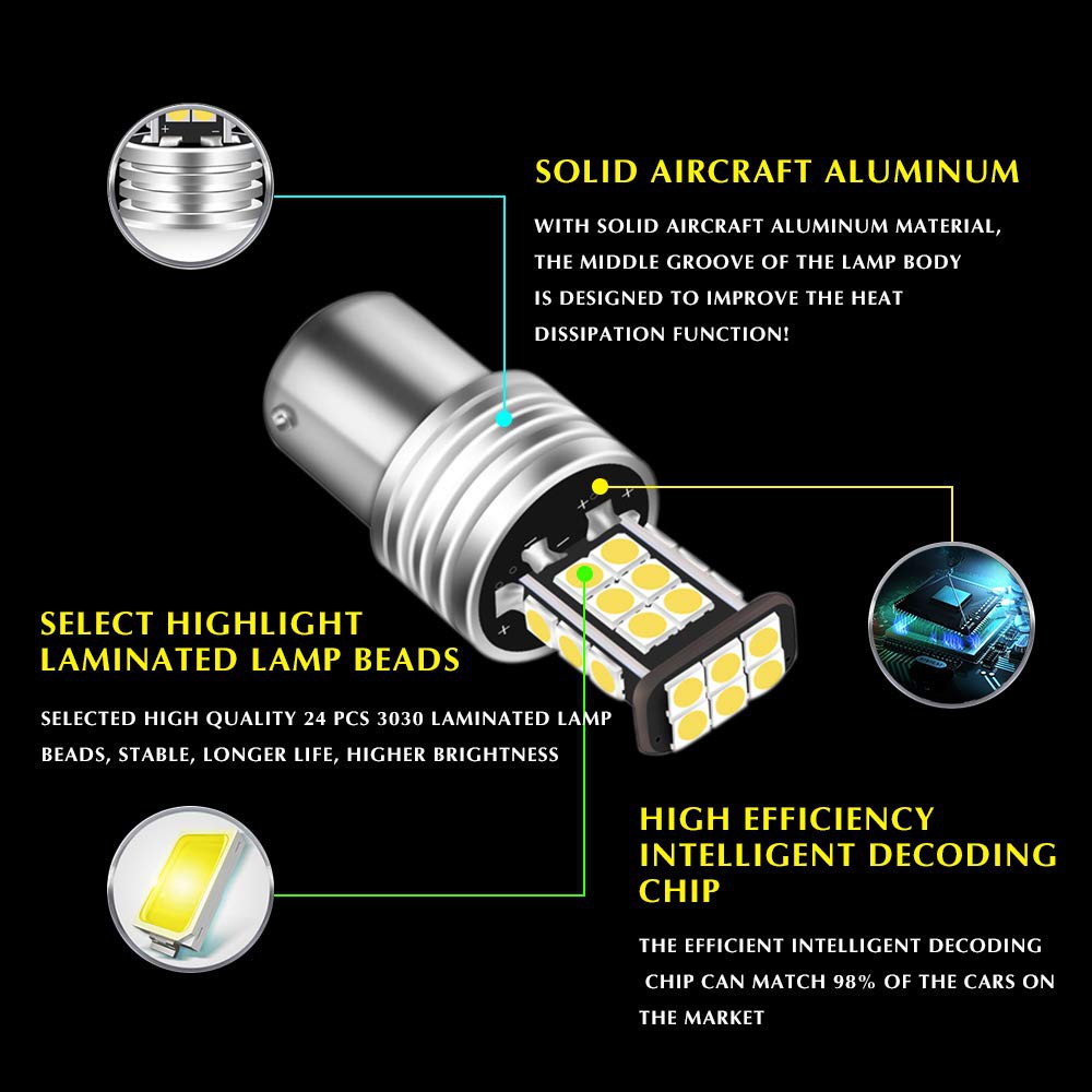 LED chân 1156 chip 3030 Siêu Sáng Cho Xi Nhan, Báo Rẽ, Đèn Hậu, Đèn Lùi Cho ô tô, xe máy với 24smd