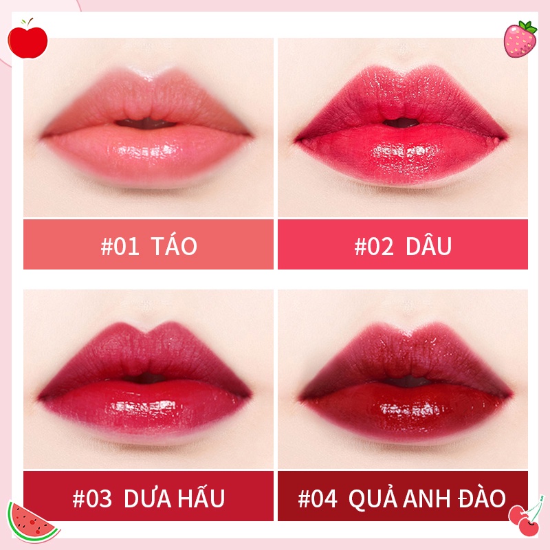 Set 4 son kem BAYFREE màu sắc nhung lì dạng lỏng sáng bóng mềm mịn dùng làm kem má hồng được