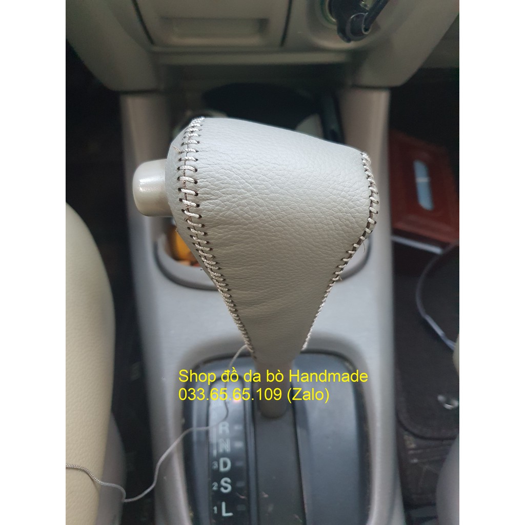 Bọc da cần số phanh tay Mazda Premacy bằng da bò, bảo hành 12 tháng, nhiều mầu sắc