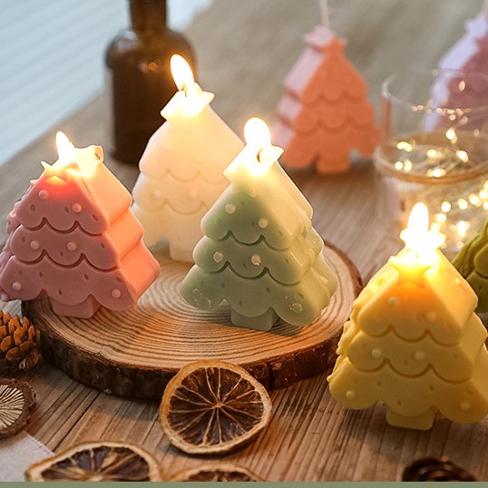 Nến Thơm Cây Thông Nến Handmade Kiểu Dáng Cây Thông Nhiều Màu Sắc Món Quà Đặc Biệt Dịp Giáng Sinh Noel