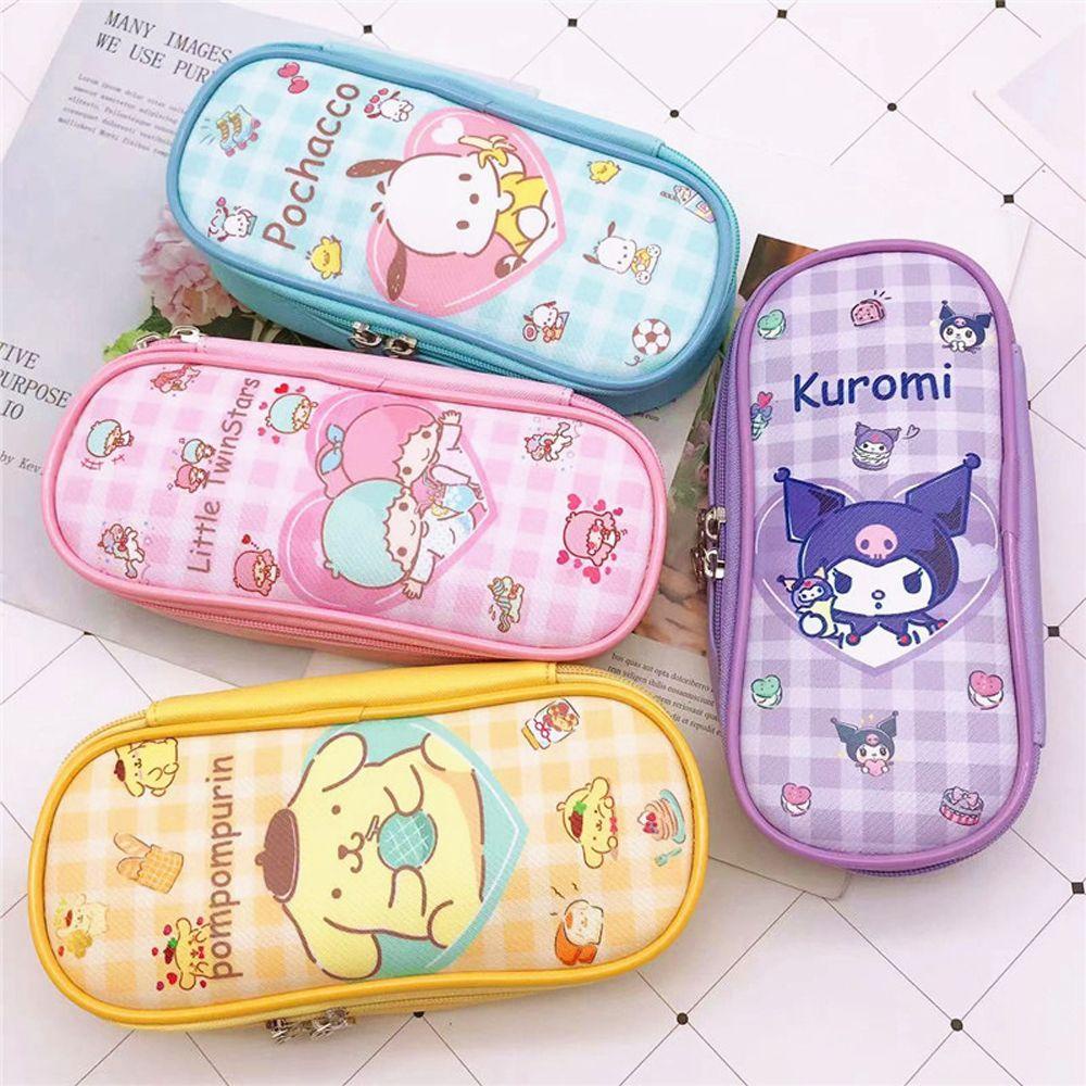 1 Túi Đựng Bút Chì / Mỹ Phẩm Sức Chứa Lớn Hình Mèo Kuromi KT Melody Đáng Yêu Thanh Lịch