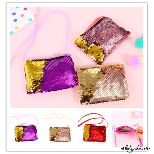 Túi đeo chéo đính sequin lấp lánh dành cho bé gái