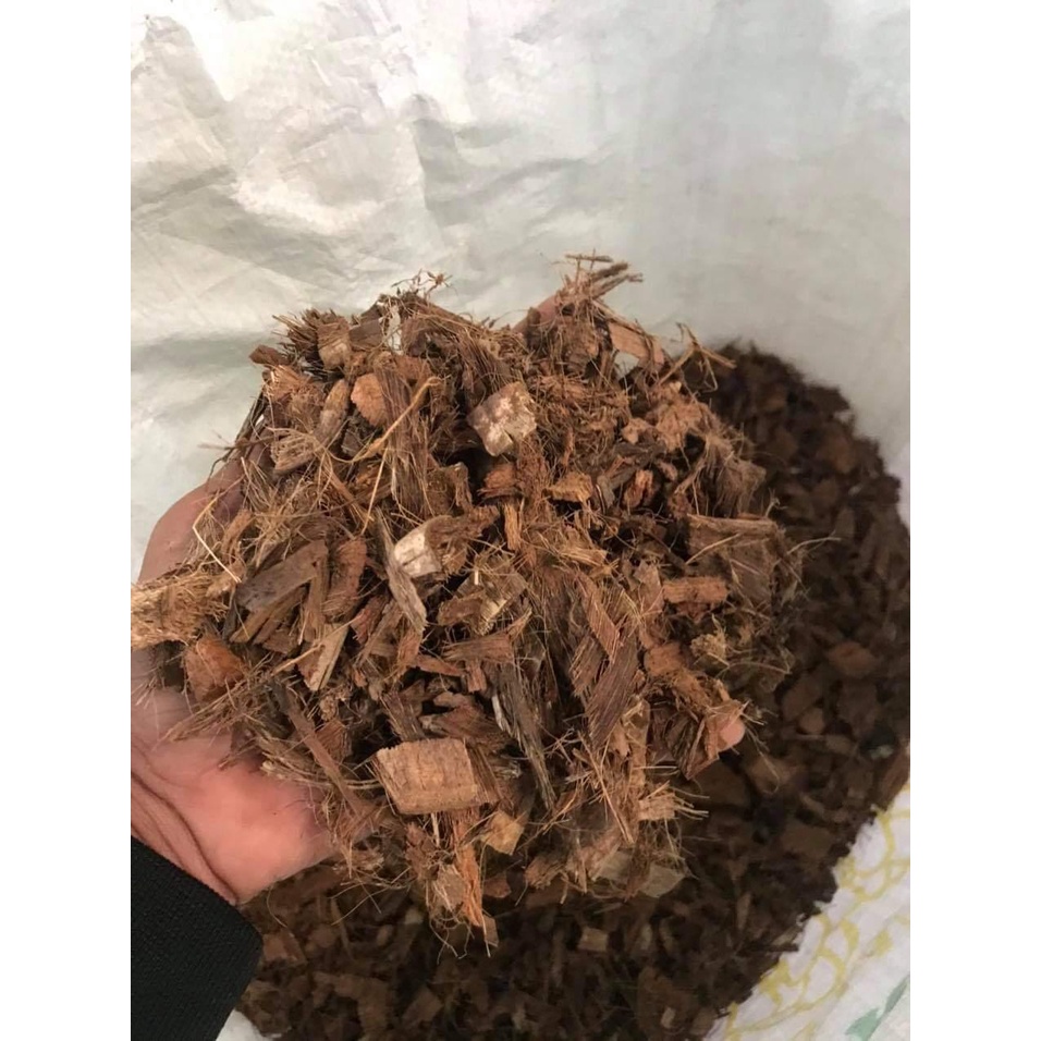 1 bao sơ dừa đả phơi khô sử lí hết chất chát về chỉ việc bỏ vào chậu trồng lan hoặc cây cảnh 0.5 kg