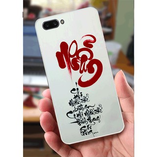 Ốp Lưng Oppo A3s (dẻo viền trắng trong) - Cha Mẹ, Thư Pháp, Phúc Lộc
