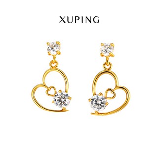 Bông Tai Nữ Hình Trái Tim, Mạ Vàng 24K, Trang Sức Xuping Chính Hãng, XPBT02