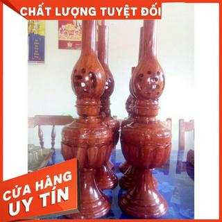 Bộ đèn dầu gỗ hương cao 60cm Nội Thất