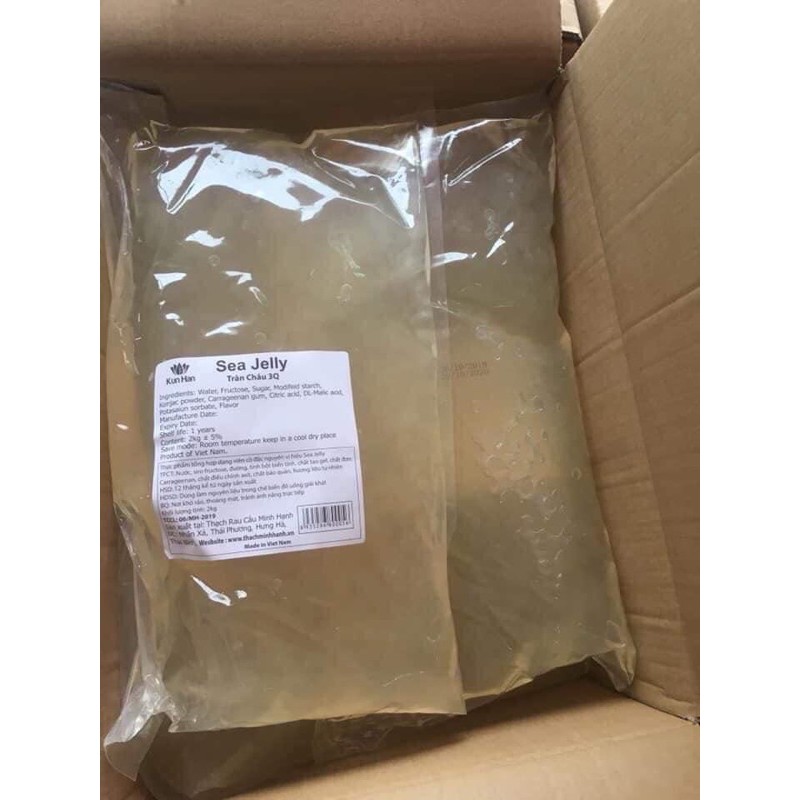 Trân châu 3Q- Trân châu trắng - đen Sea Jelly - Trân châu giòn túi 2kg dùng cho trà sữa, trà chanh, trà hoa quả, chè | BigBuy360 - bigbuy360.vn