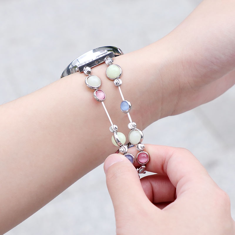 Dây Đeo Thay Thế 20mm Dạng Chuỗi Hạt Phát Sáng Cho Đồng Hồ Samsung Galaxy Watch 3 41mm Active 2