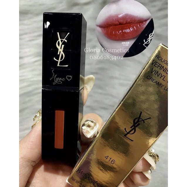 Son YSL Vinyl Cream Lip Stain KHẮC TÊN, FULL Túi Hộp, Son Ysl 416,420,425,407,409,432,433,434,435