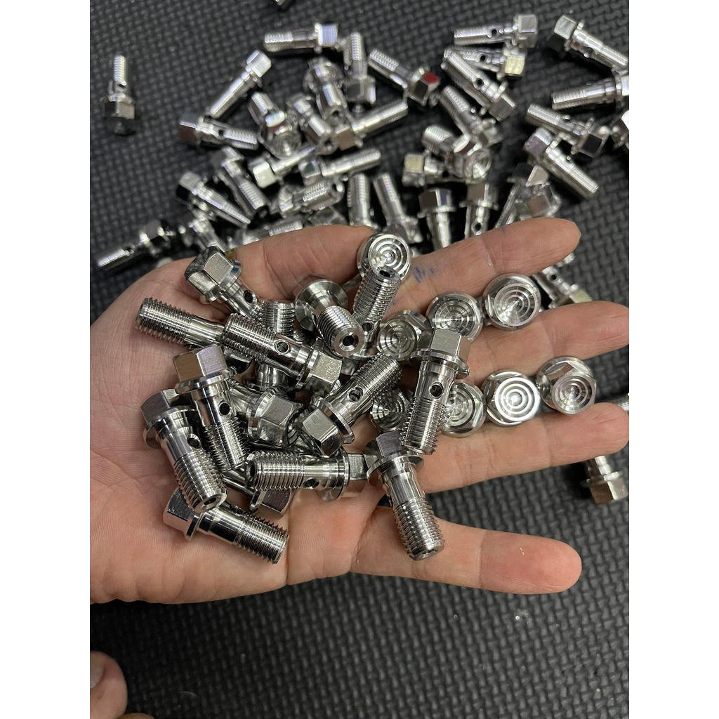 Ốc heo dầu inox salaya salaza gắn heo zin nissin brembo
