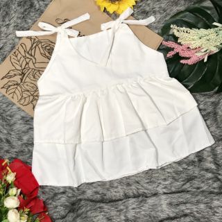 Áo kate kiểu tầng cột nơ vai