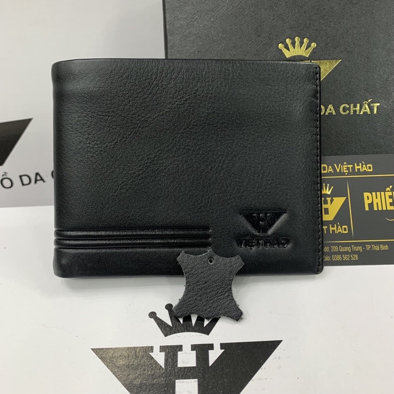 Ví Nam, Bóp Nam Da Bò Nguyên Miếng Được Dập Logo Việt Hào