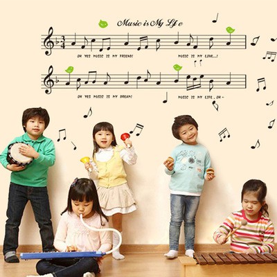 Decal dán tường Nốt nhạc vui