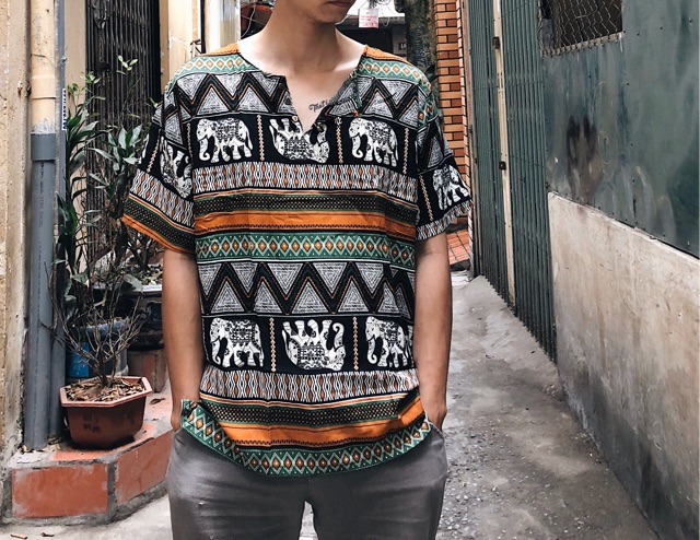 Áo thổ cẩm 3 khuy | BigBuy360 - bigbuy360.vn