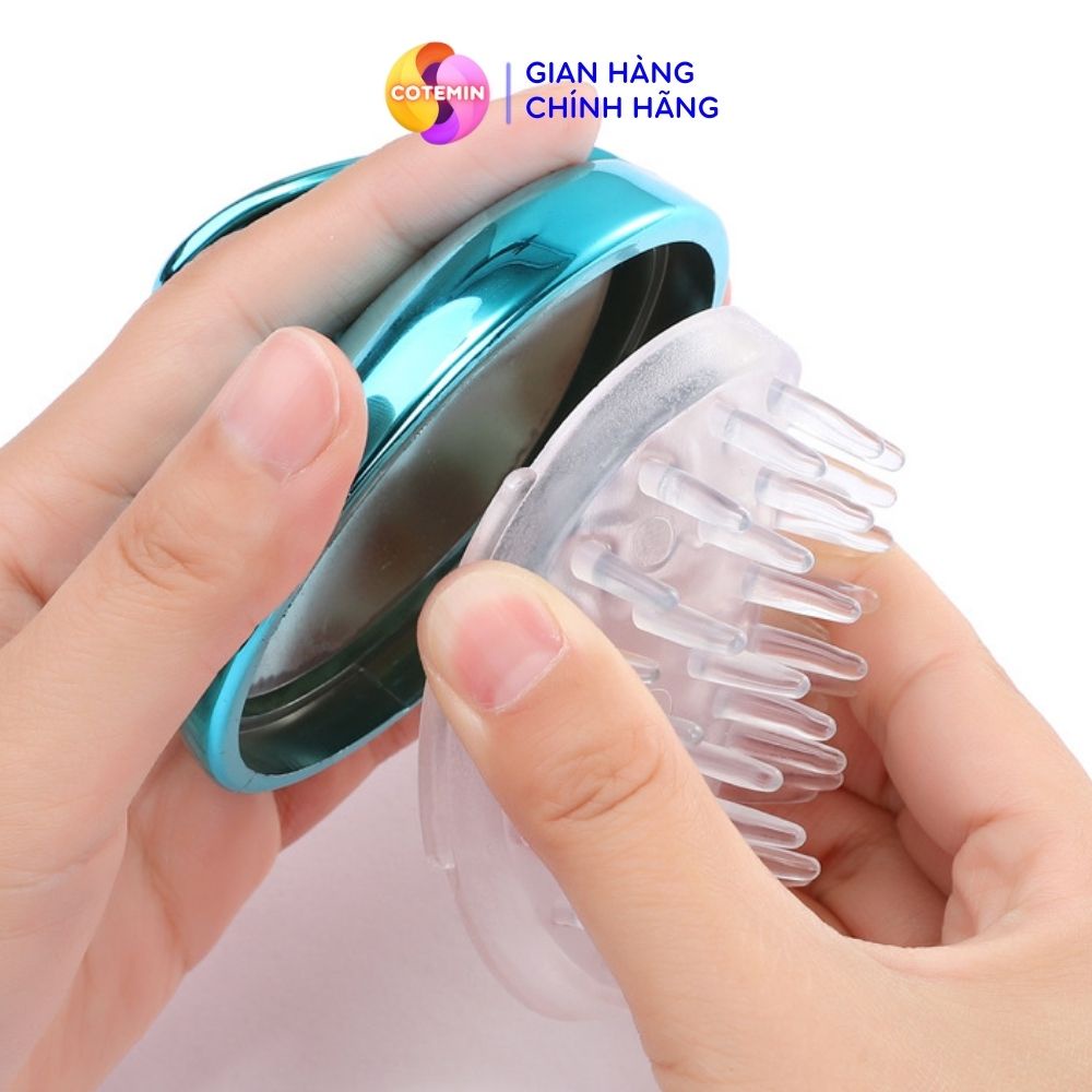 Lược Gội Đầu Silicon Long Lanh Nhiều Màu Sang Trọng Massage Đầu Giảm Stress Rụng tóc Kích Thích Mọc Tóc COTEMIN