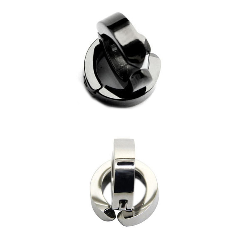 Cặp khuyên tai thời trang bằng thép không gỉ kiểu tròn đầy cá tính