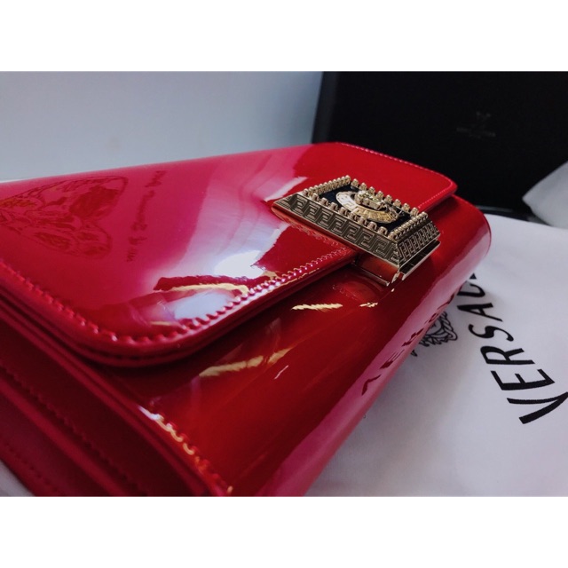 Clutch cầm tay sang chảnh 2 màu đỏ đen