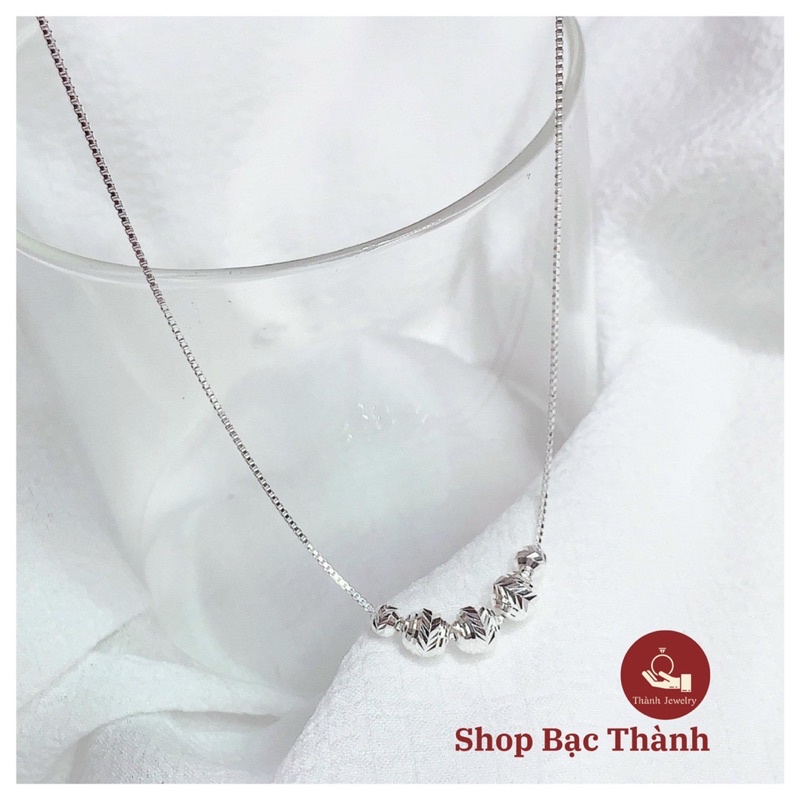 Dây Chuyền Nữ Bạc Ta ,dây Chuyền 5 bi bạc hoa phay sáng bóng ( Có Bảo Hành Làm Sáng, Ảnh Thật )