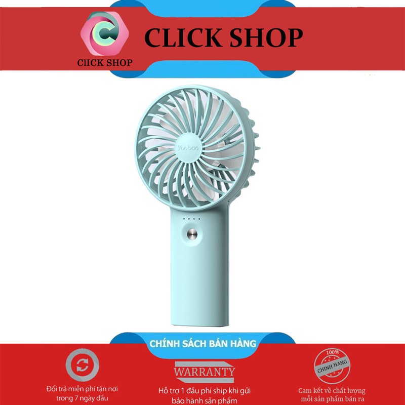 Quạt tích điện Yoobao f3 hay Quạt cầm tay f3 có 2 dòng pin 3000mAh và 6000mAh