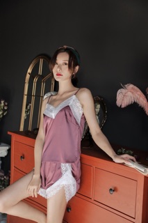 QQ422 Bô đồ ngủ lụa satin
