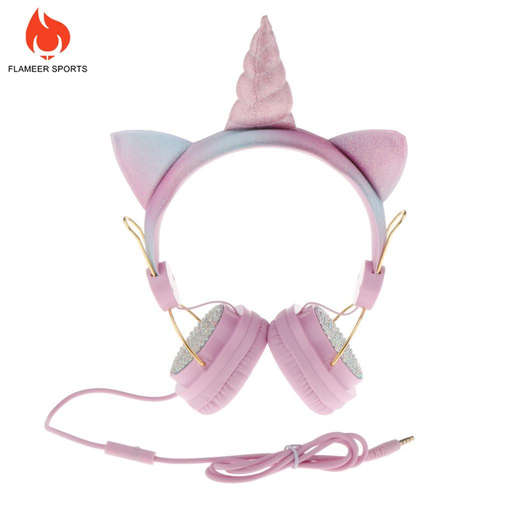 Tai Nghe Thể Thao Hình Unicorn Màu Hồng Có Mic Cho Bé Gái 1