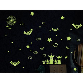 Hình Dán Dạ Quang Decor Phòng Ngủ, Tủ Lạnh Họa Tiết Halloween, Sticker Đẹp Độc Đáo