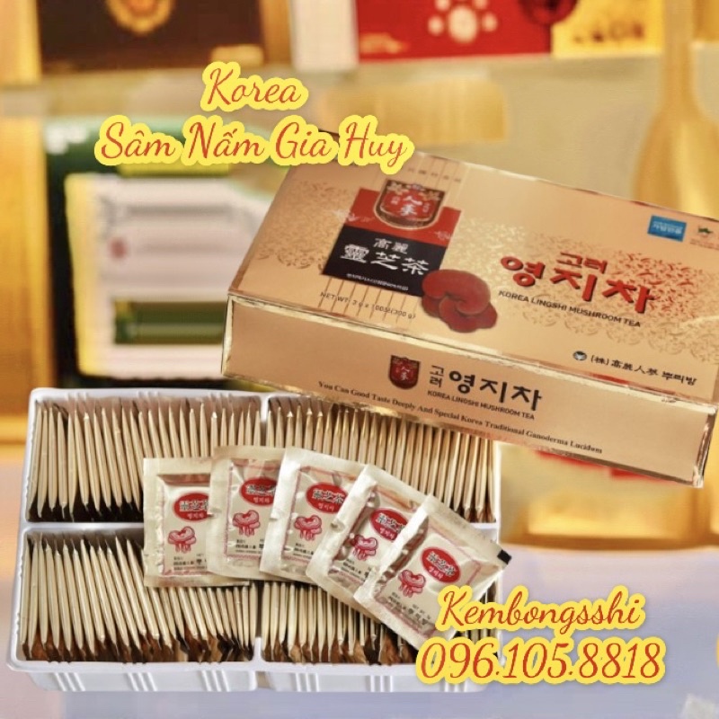 [HÀNG MỚI VỀ] Trà LINH CHI Hộp Vàng 100 gói Hàn Quốc