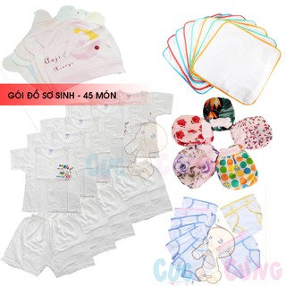 Gói đồ sơ sinh 45 món cho bé - baby chick 0-3 tháng