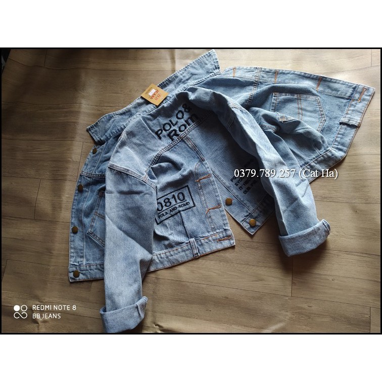 Aó khoác jean nữ xám xanh form dưới 58Kg Polorom BB02