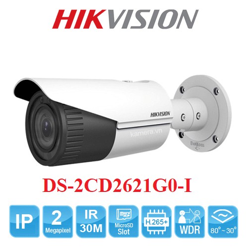 Camera IP hồng ngoại 2.0 Megapixel HIKVISION DS-2CD2621G0-I ống kính thay đổi tiêu cự - Hàng chính hãng