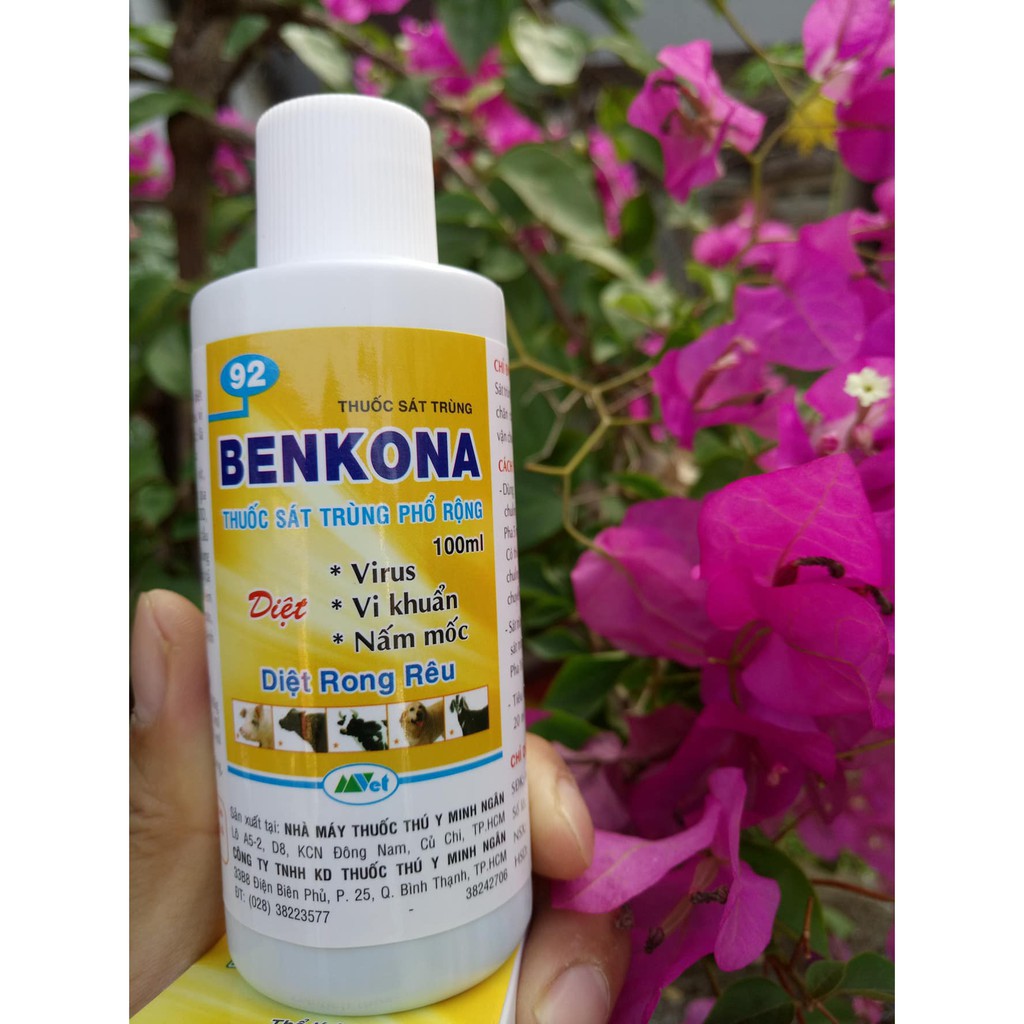 Benkona 100ml- trị virut, vi khuẩn, nấm mốc cho lan, hoa hồng và vườn cây