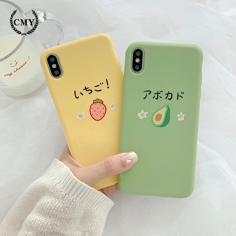 Ốp điện thoại họa tiết bơ và dâu tây cho iPhone11/11Pro 11Pro Max X XR XS XS MAX 78 Plus SE | BigBuy360 - bigbuy360.vn