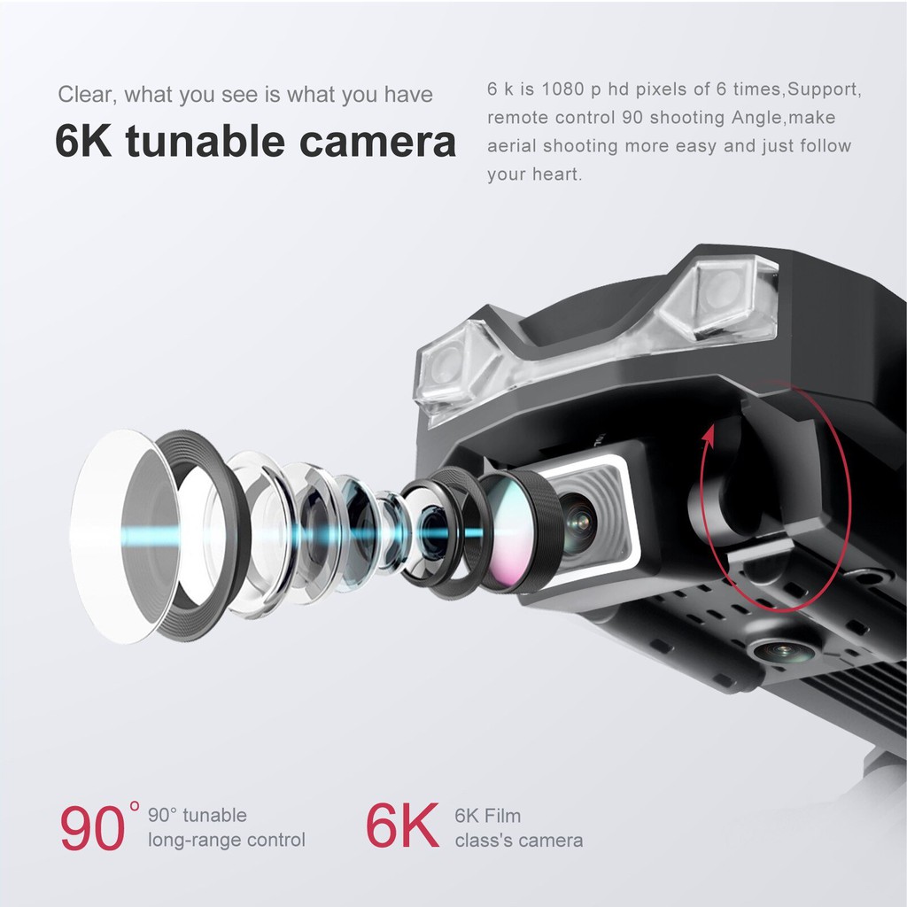 TẶNG TÚI ĐỰNG - Flycam 6k giá rẻ, Flycam LS25 camera 6K định vị GPS chống rung quang học, truyền hình ảnh về điện thoại