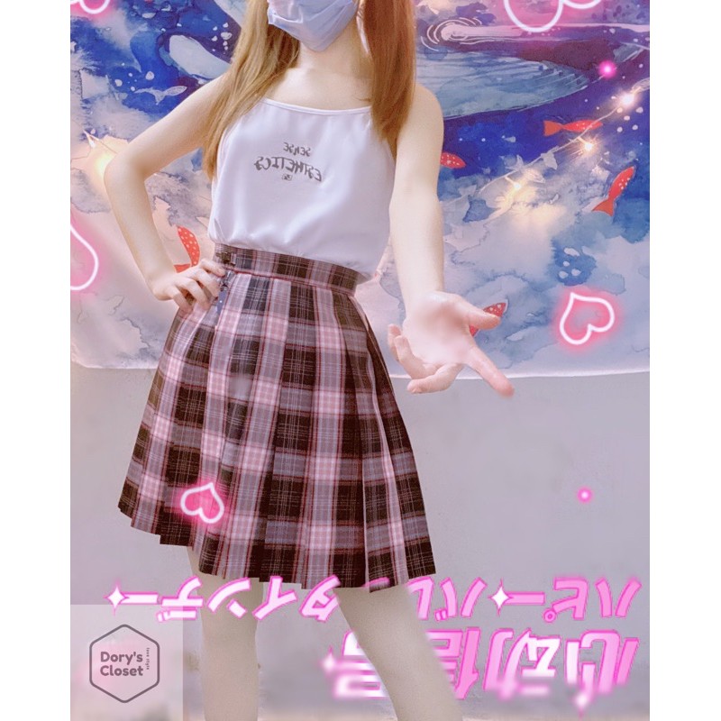 [Sẵn] Chân váy JK Nhật Bản phong cách pink and black nhà Dory | BigBuy360 - bigbuy360.vn