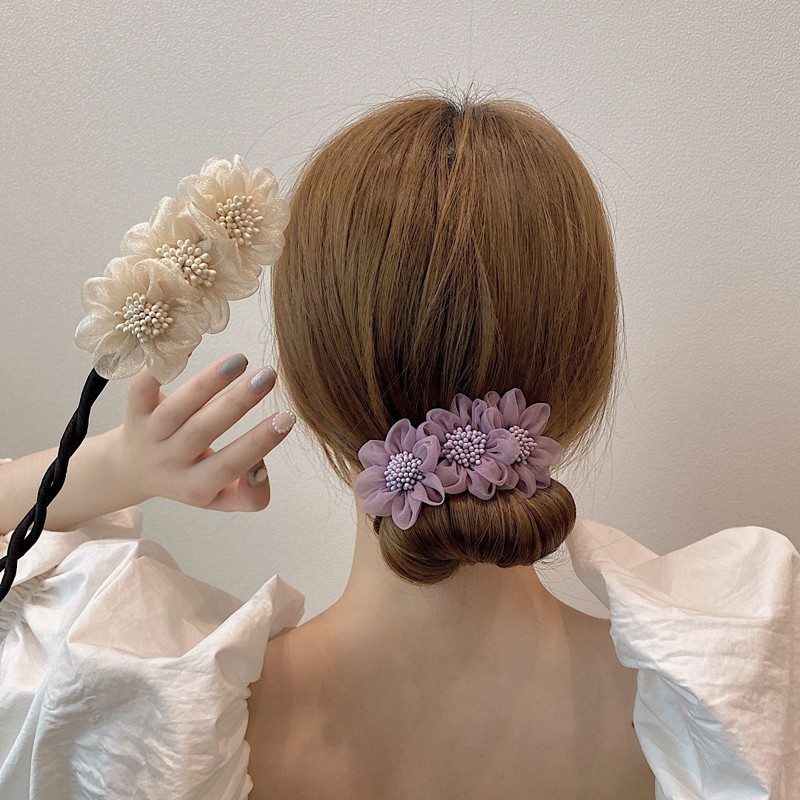 Kẹp Tóc Hình Hoa Màu Hồng Tím