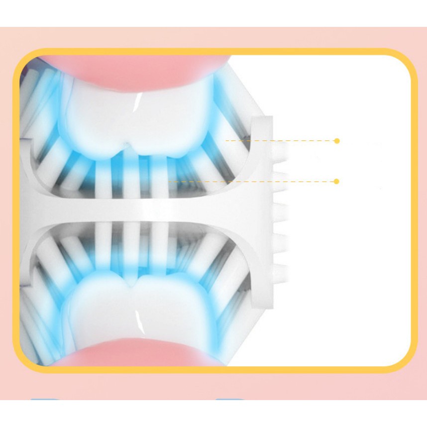 Bàn Chải Đánh Răng Điện Tử Hình Chữ U Trẻ Em Bàn Chải Tập Đánh Răng Cho Bé YQS-818