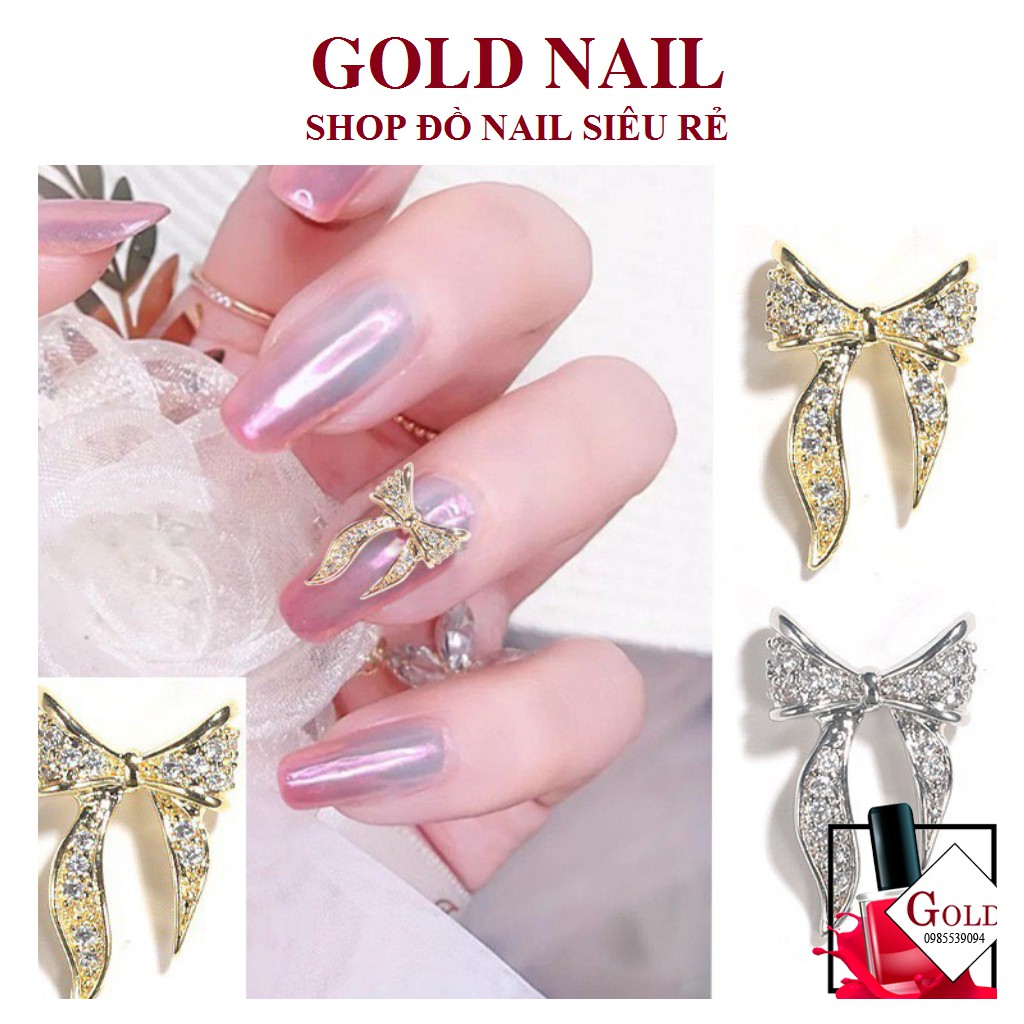 Charm nail ,  charm đá ,  2 màu Vàng - Bạc