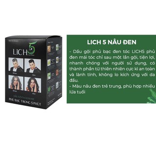 Dầu Gội Thảo Dược Đen Tóc 5Lich (hộp 10 gói)
