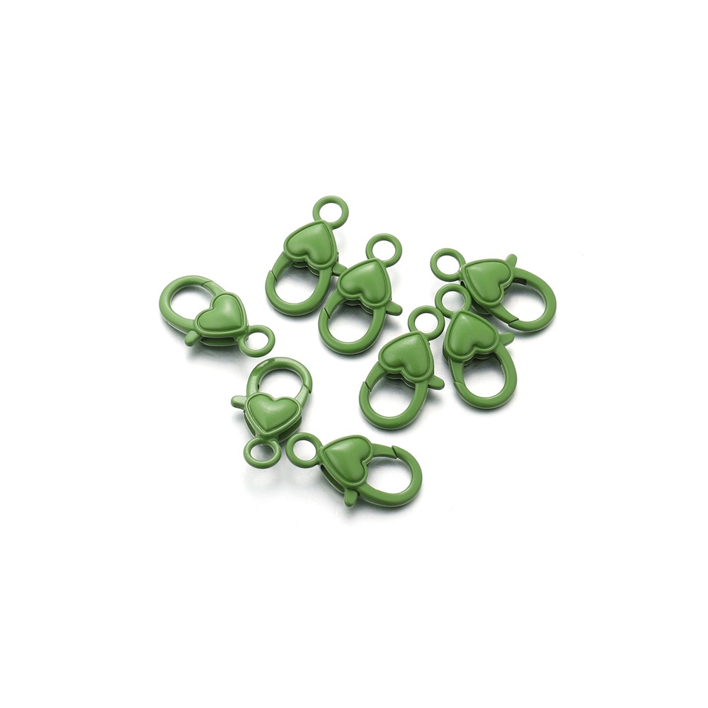 Bộ 10 móc khóa màu kẹo hình trái tim dùng để tự làm phụ kiện trang sức