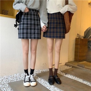 Chân váy kẻ bét seo lơ