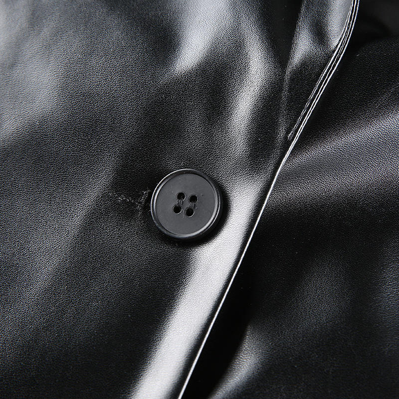 DUNEA Áo Khoác Blazer Da Pu Dáng Rộng Phối Túi Cá Tính Cho Nữ | BigBuy360 - bigbuy360.vn