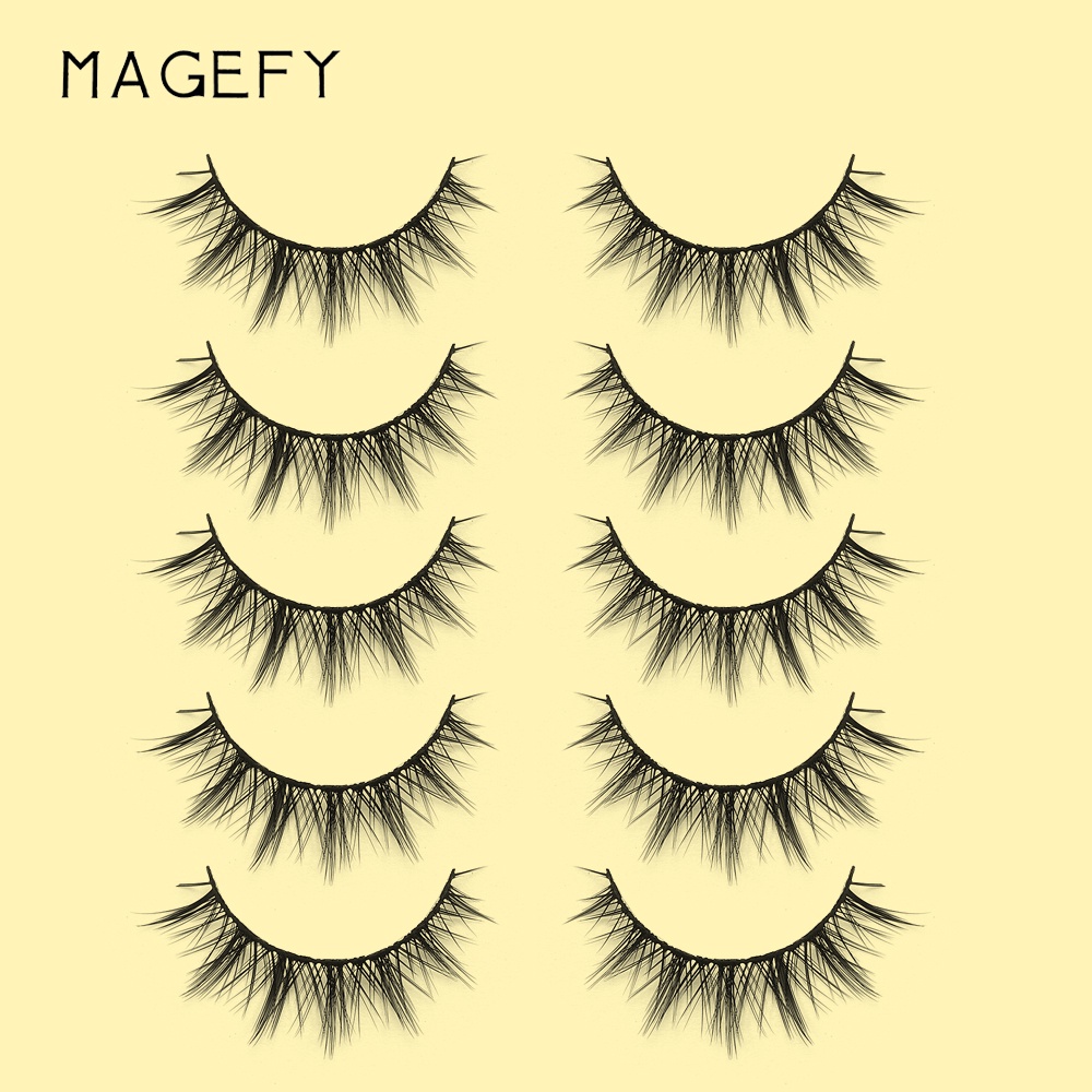 Bộ 5 cặp mi giả 3D MAGEFY dài và dày tự nhiên
