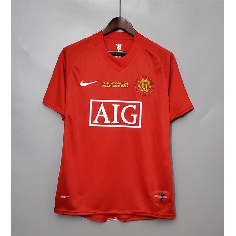 Áo Đồng Phục Bóng Đá Đội Manchester United Ronaldo Màu Đỏ Cổ Điển Dành Cho Nam Giới 07-08